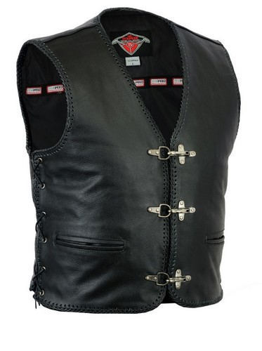 Gilet pelle moto pesce - gilet,