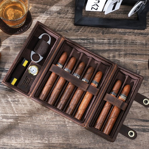 Genuine leather tube cigar - leather,